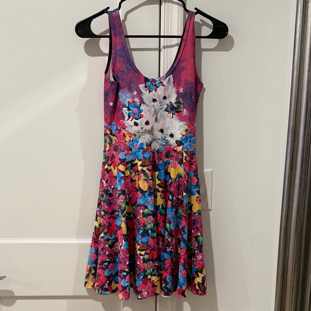Blackmilk Purple Floral Cat Mini Dress